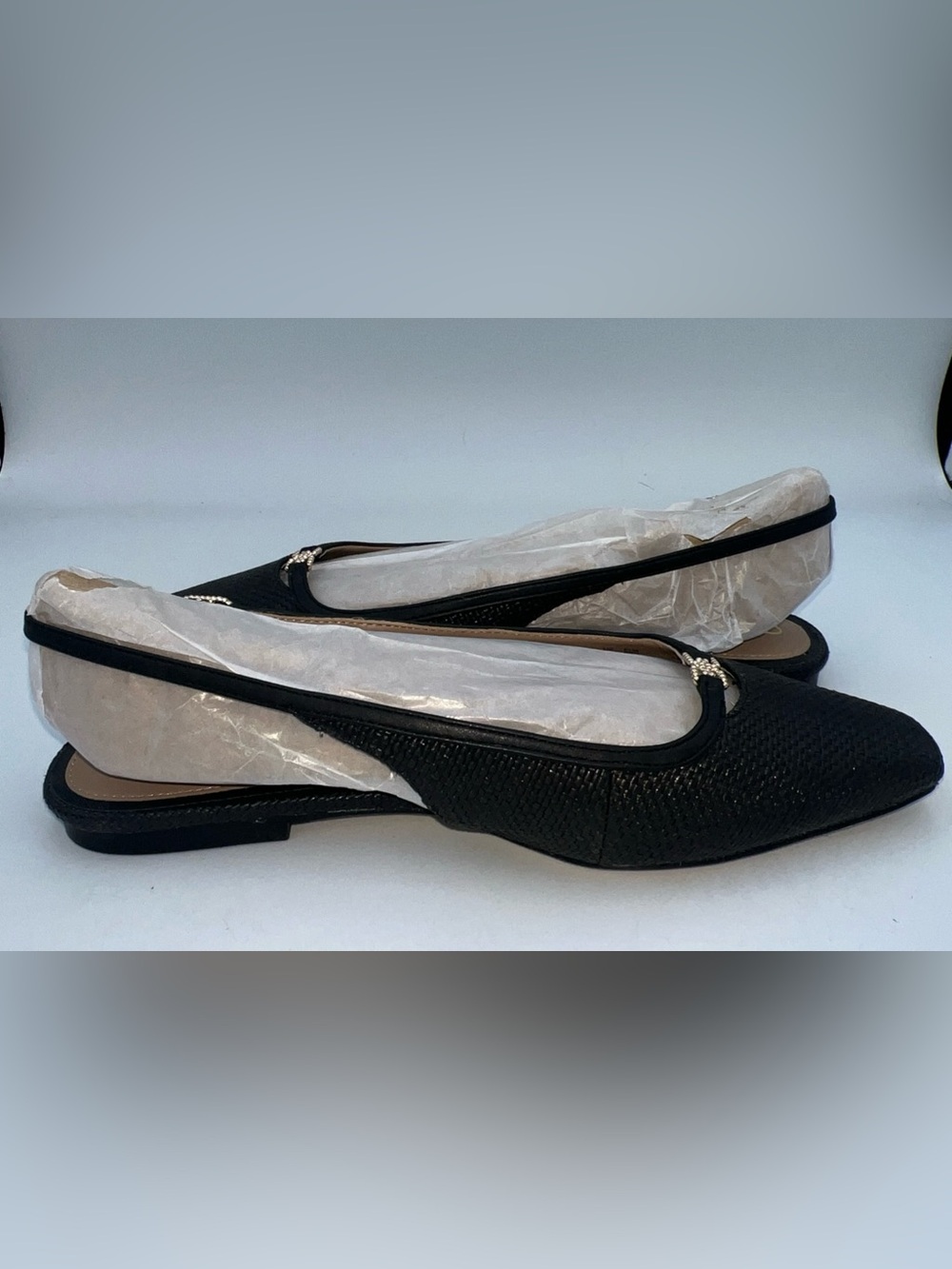 Sam Edelman Women’s Cleo Slingback Flats Woven Texture Black Size 8 NEW - Picture 9 of 11